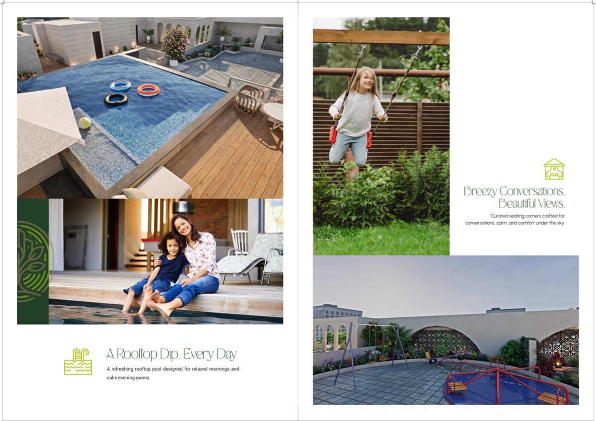 Rooftop pool and kids garden