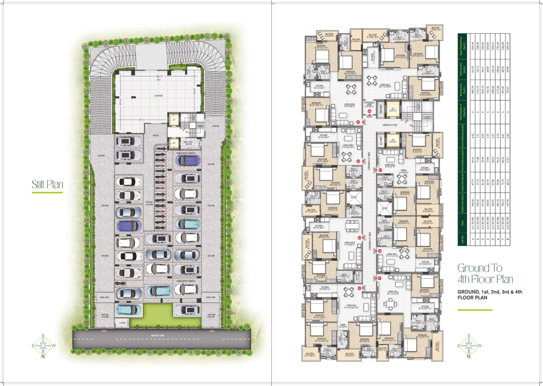 Stilt and typical floor plan